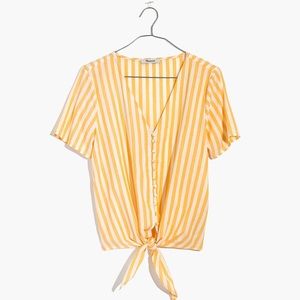 Madewell Agency Tie Front Button Top